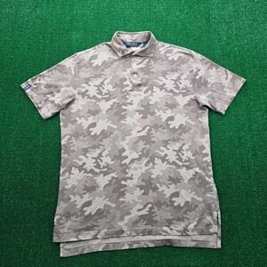 Polo Golf Ralph Lauren Polo Shirt Mens Medium Gray Camo Performance Preppy